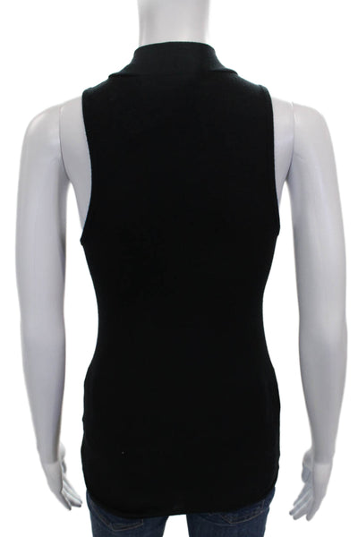 ATM Women Basic Mock Neck Micromodal Sleeveless Tank Black Size XS