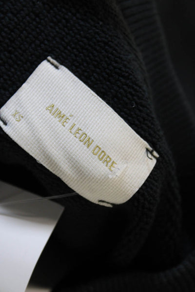 Aime Leon Dore Unisex Adults Pullover Black Cotton Crewneck Long Sleeve Size XS