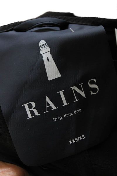 Rains Unisex Adults Rain Coat Blue Button Long Sleeve Size XS