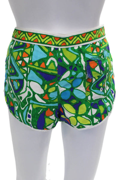 Trina Turk Women Shorts Green Geometric Polyester Size S