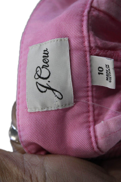 J Crew Women Pink Cotton Solid Shorts Size 10
