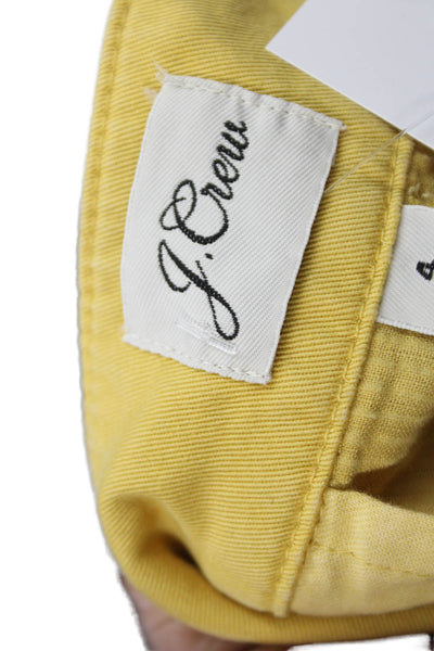 J Crew Women Yellow Cotton Shorts Button Size 4