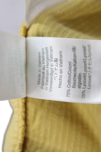 J Crew Women Yellow Cotton Shorts Button Size 4