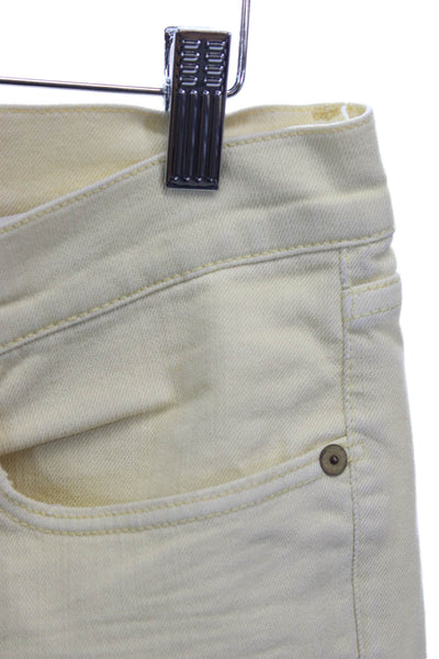 Ralph Lauren Rugby Womens Skinny Jeans Yellow Button High Rise Size 29