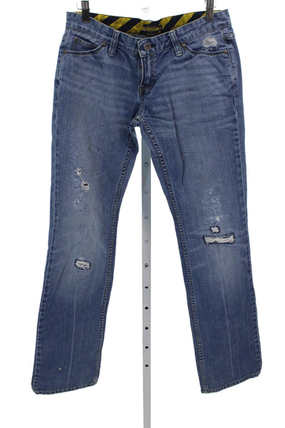 Ralph Lauren Rugby Womens Straight Blue High Rise Skull Jeans Size 28