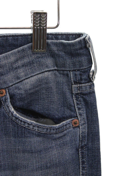 7 For All Mankind Womens Bootcut Blue Mid Rise Cotton Jeans Size 30