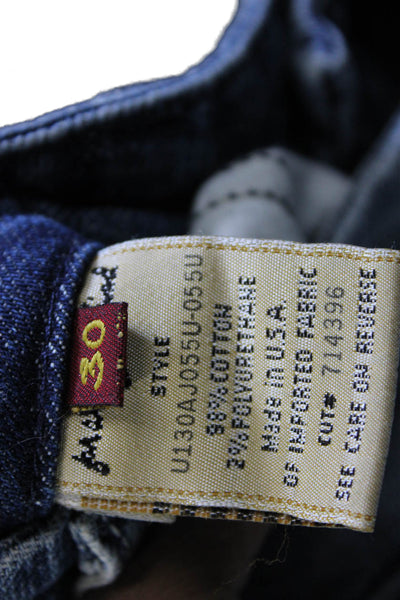 7 For All Mankind Womens Bootcut Blue Mid Rise Cotton Jeans Size 30
