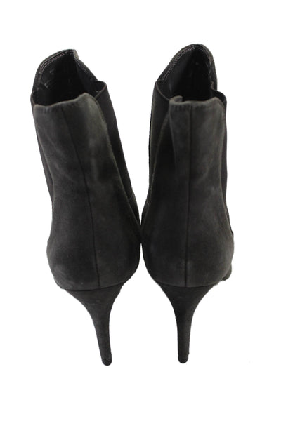 Lauren Ralph Lauren Womens Suede High Heels Ankle Boots Shoes Gray Size 9M