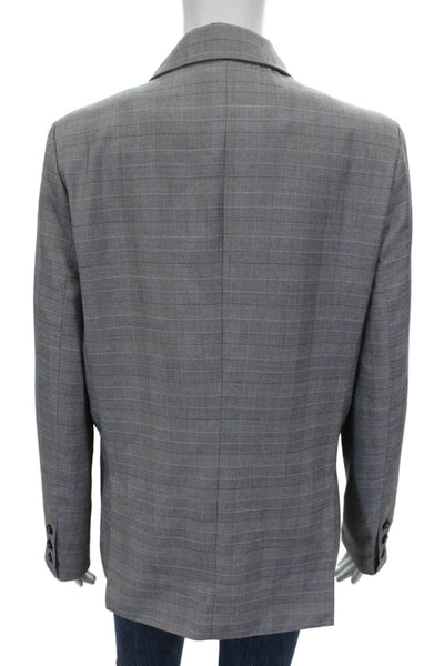 Walter Baker Women Blazer Gray Plaid Button Polyester Long Sleeve Size S