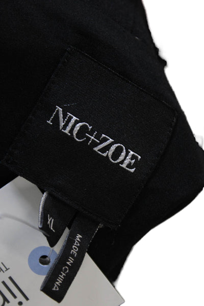 Nic + Zoe Women Black Basic Jacket Long Sleeve Rayon Size XL