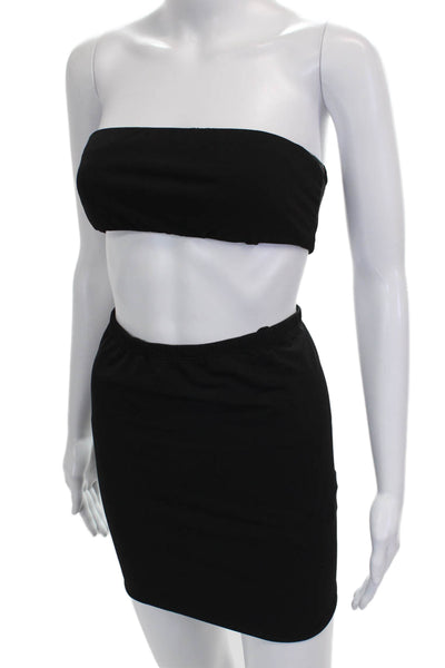 Black Halo Women Off Shoulder Sleeveless Black Polyamide Set Size M