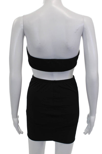 Black Halo Women Off Shoulder Sleeveless Black Polyamide Set Size M