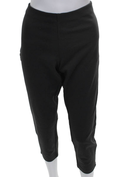 Eileen Fisher Womens Cropped Rayon Solid Leggings Black Size PL