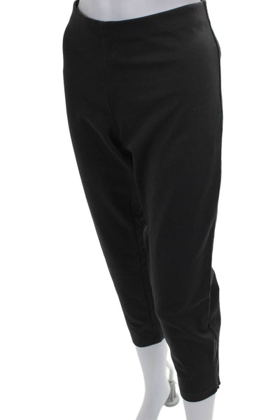 Eileen Fisher Womens Cropped Rayon Solid Leggings Black Size PL