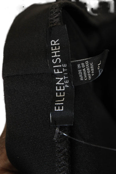 Eileen Fisher Womens Cropped Rayon Solid Leggings Black Size PL