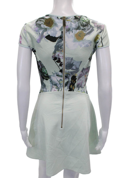 Ted Baker London Women Fit & Flare Green Dress Size 1