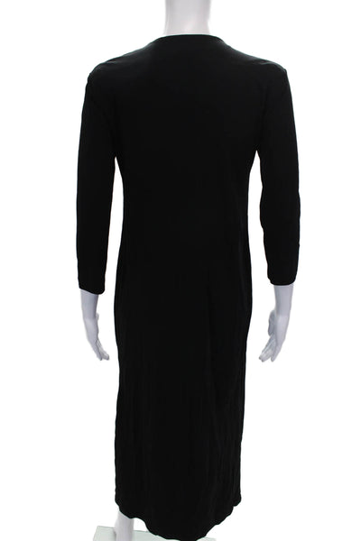 Lauren Ralph Lauren Womens Maxi Dress Black VNeck 3/4 Slv Size PM