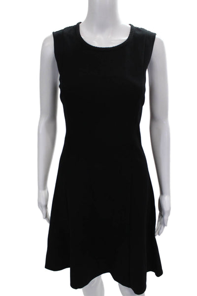 Kobi Halperin Women Fit & Flare Dress Black Sleeveless Zip Round Neck Size 10