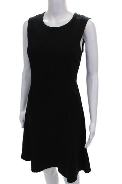 Kobi Halperin Women Fit & Flare Dress Black Sleeveless Zip Round Neck Size 10