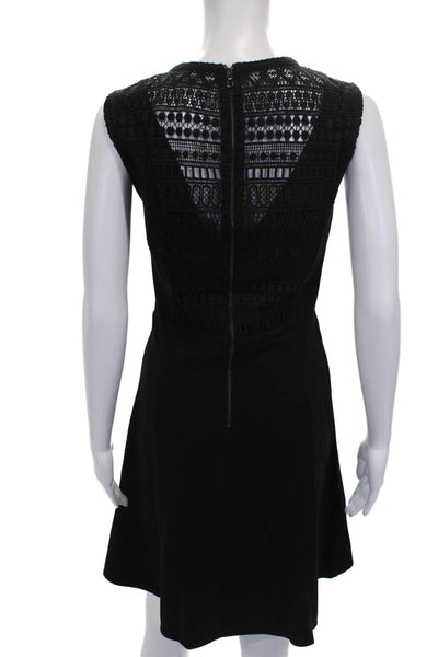 Kobi Halperin Women Fit & Flare Dress Black Sleeveless Zip Round Neck Size 10