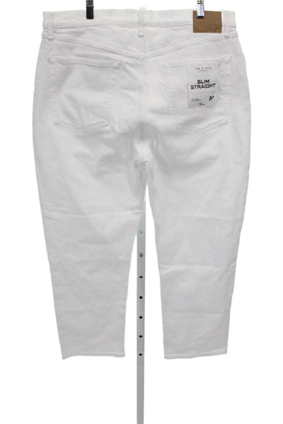 Rag & Bone Mens Straight Jeans White Cotton Button Fly Size 34