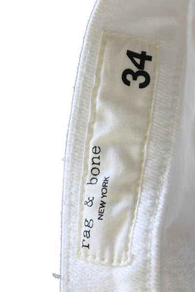 Rag & Bone Mens Straight Jeans White Cotton Button Fly Size 34