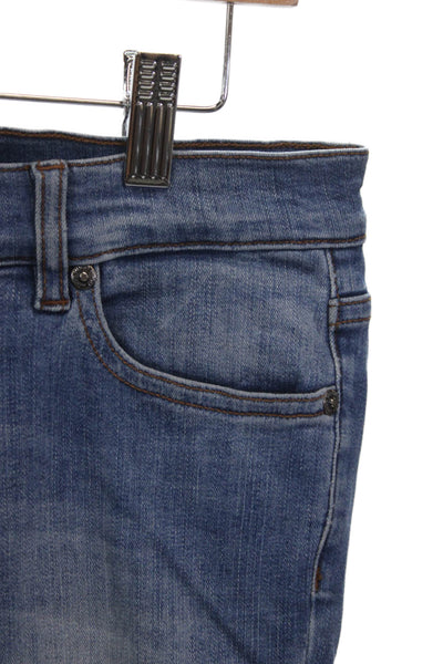 Hugo Hugo Boss Mens Skinny Blue Cotton Blend Jeans Mid Rise Button Size 27