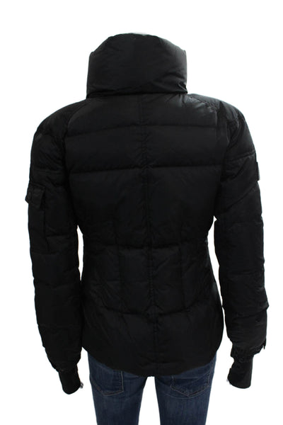 SAM New York Women Puffer Jacket Black Nylon Long Sleeve Zip Size XS