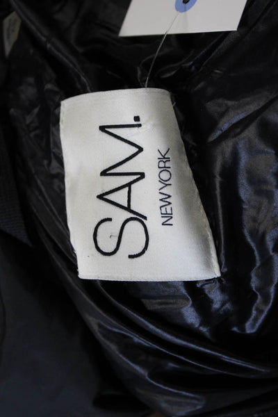 SAM New York Women Puffer Jacket Black Nylon Long Sleeve Zip Size XS