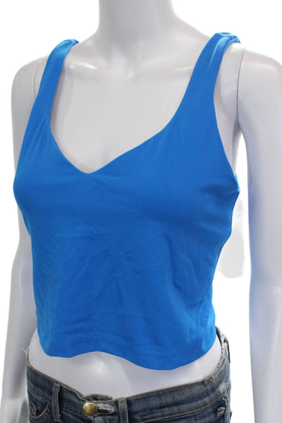 Lululemon Womens Lined V-Neck Crop Tank Top Blue Size 12