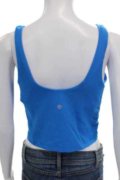 Lululemon Womens Lined V-Neck Crop Tank Top Blue Size 12