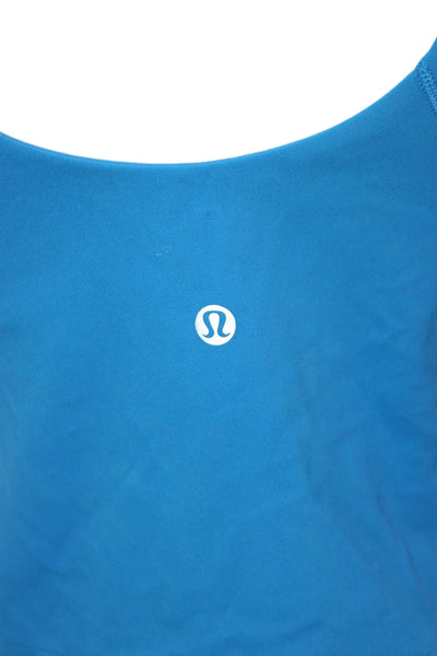 Lululemon Womens Lined V-Neck Crop Tank Top Blue Size 12