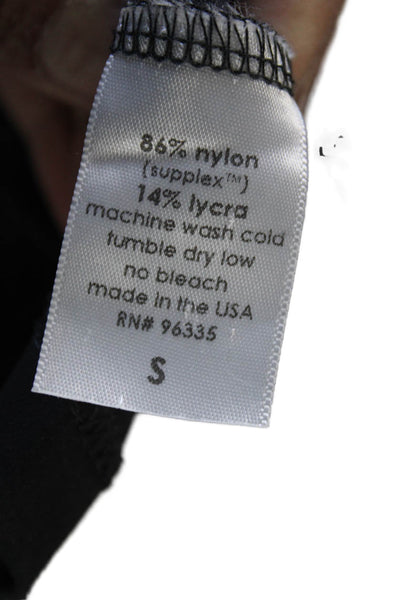 Susana Monaco Womens Basic Black Nylon Round Neck Short Sleeve Blouse Size S