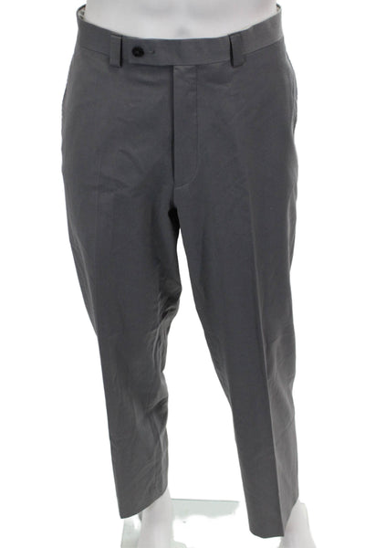 Calvin Klein Mens Dress Pants Gray Wool Button Size 34