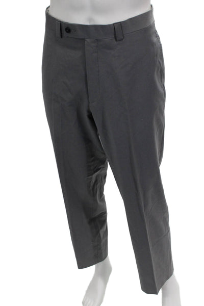 Calvin Klein Mens Dress Pants Gray Wool Button Size 34