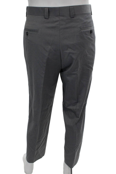 Calvin Klein Mens Dress Pants Gray Wool Button Size 34