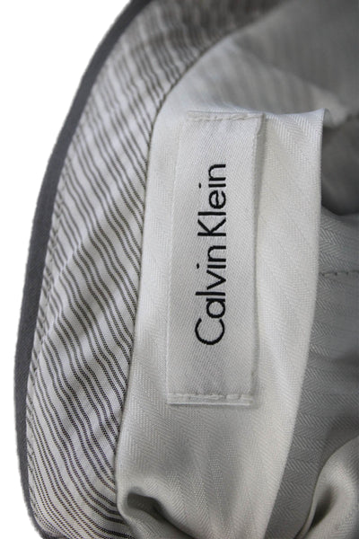 Calvin Klein Mens Dress Pants Gray Wool Button Size 34