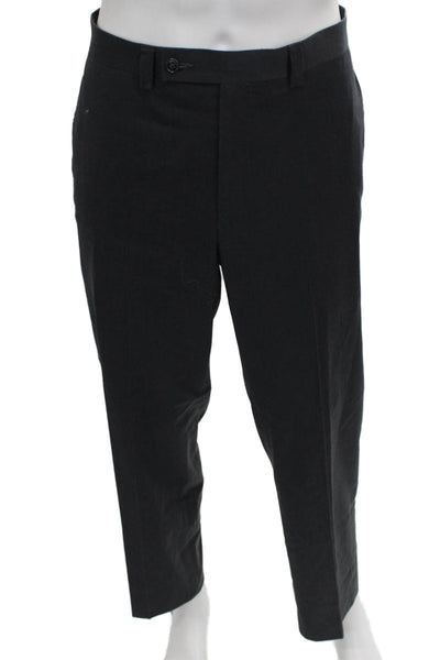 Calvin Klein Mens Dress Pants Black Wool Button Size 34