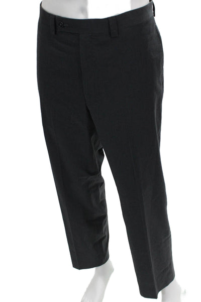 Calvin Klein Mens Dress Pants Black Wool Button Size 34