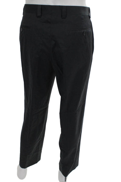 Calvin Klein Mens Dress Pants Black Wool Button Size 34