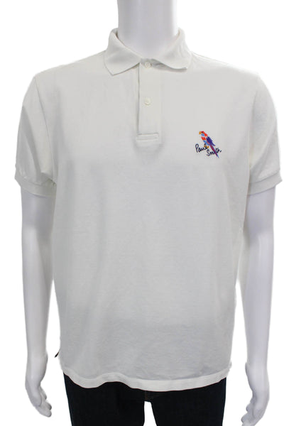 Paul Smith Mens Short Sleeves Rugby Shirt White Cotton Size Small