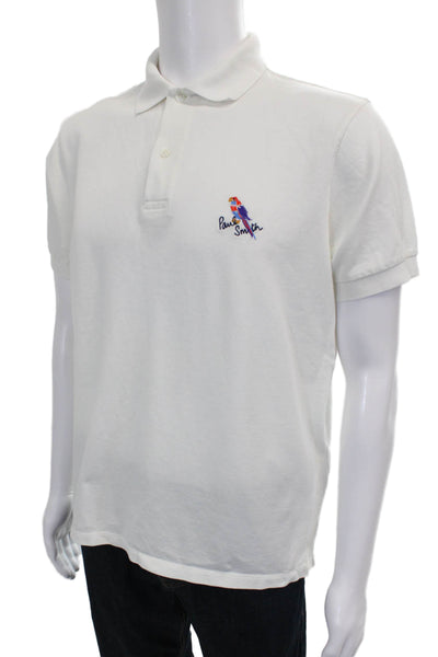 Paul Smith Mens Short Sleeves Rugby Shirt White Cotton Size Small