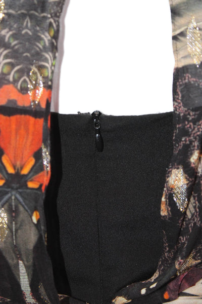 Allsaints Women Sheath Dress Multicolor Animal Print Viscose Knee Length Size 2