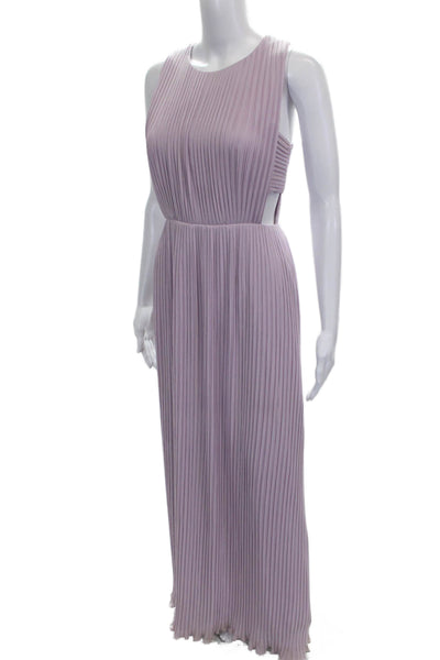 BCBG Max Azria Women Maxi Dress Purple Sleeveless Round Neck Zip Size 4