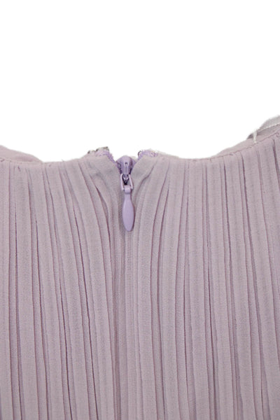 BCBG Max Azria Women Maxi Dress Purple Sleeveless Round Neck Zip Size 4