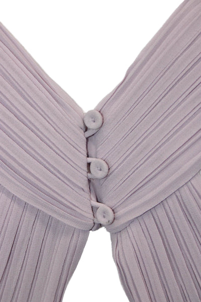 BCBG Max Azria Women Maxi Dress Purple Sleeveless Round Neck Zip Size 4