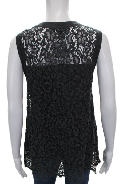 Generation Love Women Tunic Sleeveless Floral Gray Cotton Crew Neck Size S