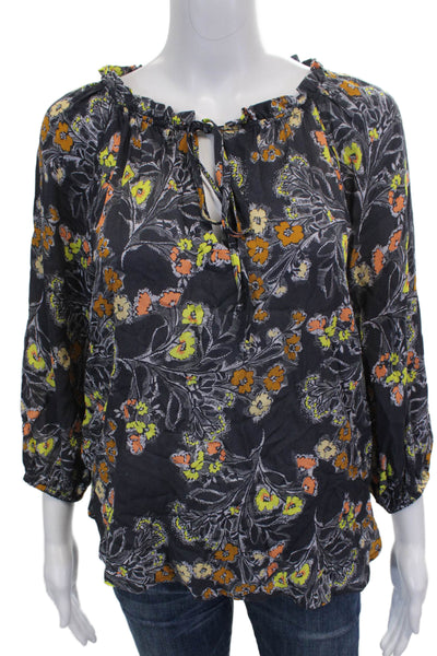 Velvet by Graham & Spencer Women Basic Floral Viscose 3/4 Sleeve Blouse Size XS
