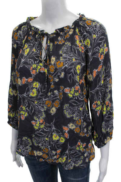 Velvet by Graham & Spencer Women Basic Floral Viscose 3/4 Sleeve Blouse Size XS