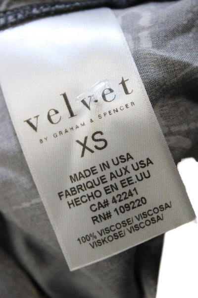 Velvet by Graham & Spencer Women Basic Floral Viscose 3/4 Sleeve Blouse Size XS
